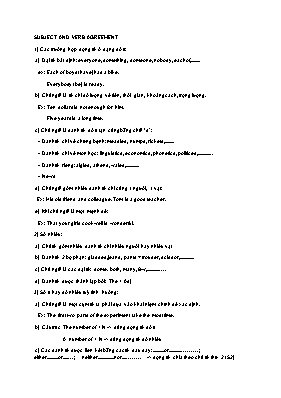 Subject and verb agreement